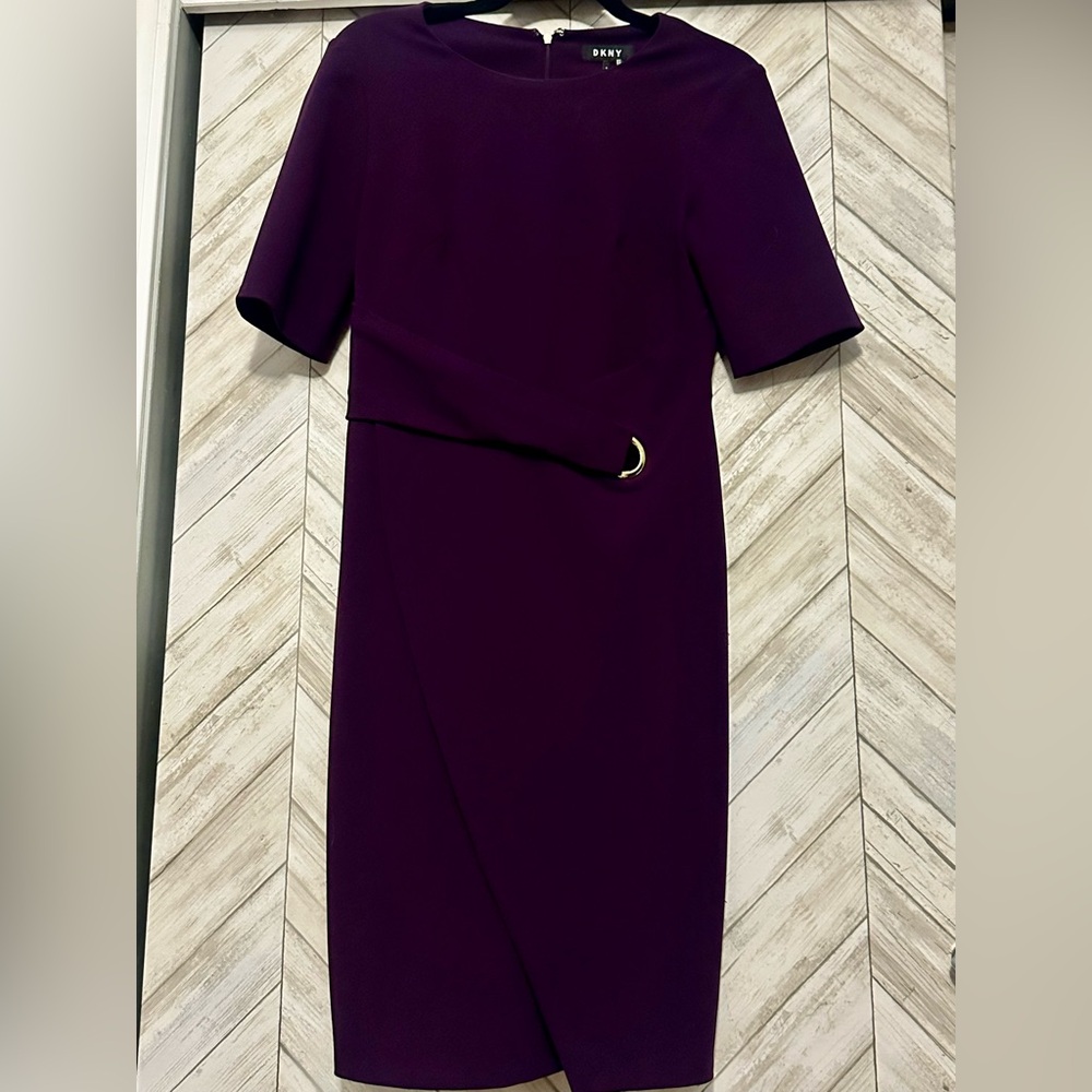 DKNY Deep Purple Long Sleeve Dress